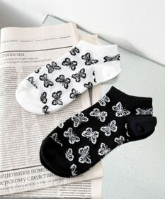 WEGO 総柄バタフライショートソックス