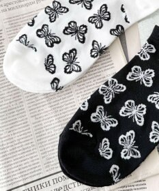 WEGO 総柄バタフライショートソックス