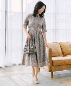 Tiaclasse 【洗える】キャンディースリーブ花柄ワンピース