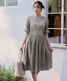 Tiaclasse 【洗える】キャンディースリーブ花柄ワンピース