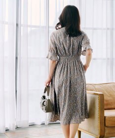 Tiaclasse 【洗える】キャンディースリーブ花柄ワンピース