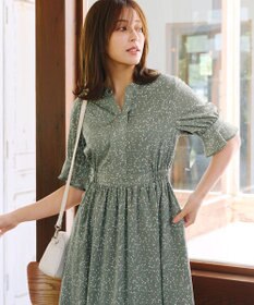 Tiaclasse 【洗える】キャンディースリーブ花柄ワンピース