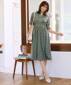 Tiaclasse 【洗える】キャンディースリーブ花柄ワンピース