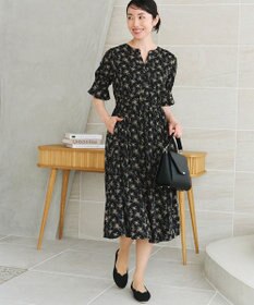 Tiaclasse 【洗える】キャンディースリーブ花柄ワンピース