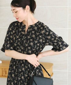 Tiaclasse 【洗える】キャンディースリーブ花柄ワンピース