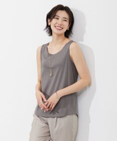 J.PRESS LADIES コットンリブ ノースリーブ カットソー
