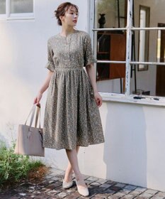 Tiaclasse 【洗える】キャンディースリーブ花柄ワンピース