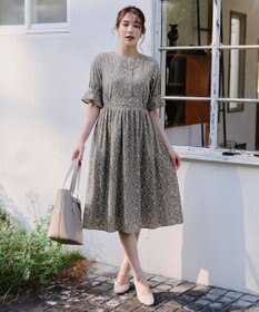 Tiaclasse 【洗える】キャンディースリーブ花柄ワンピース