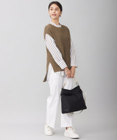 自由区 S 【洗える】リネンミドルゲージニット ベスト