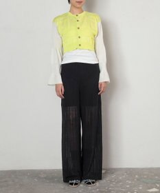 TRICOTE バイカラーショートカーディガン