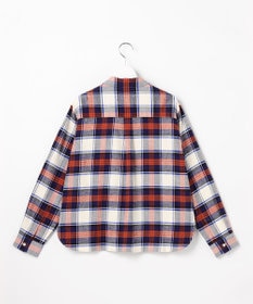 J.PRESS LADIES コットン起毛タータンチェック ショート丈 シャツ ブラウス