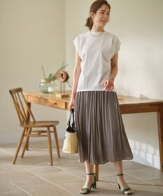 組曲 L 【WEB限定】シアープリーツライクシフォン パンツ