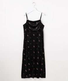 Feroux 刺繍入りベロアキャミソール ワンピース