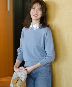 23区 S 【WEB&一部店舗限定】ビジューデザイン 2WAY ニット スカイブルー系