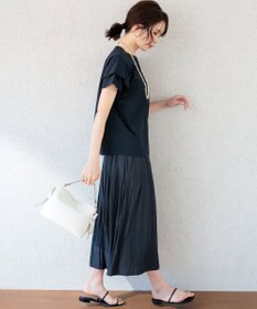 組曲 ギャザーライトデシン パンツ