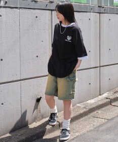 WEGO 【ユニセックス着用ITEM/MLサイズ展開】アクセ付きリンガーグラフィックT（SS）