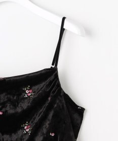 Feroux 刺繍入りベロアキャミソール ワンピース