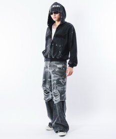 WEGO 【ユニセックス着用ITEM】ブリーチハトメZIPパーカー