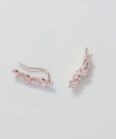 Phoebe リーフグレースビジューピアス&イヤリング　ローズゴールド