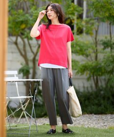 ANY 【接触冷感/UVカット/抗菌防臭/手洗い可/アンチピリング】ファンクションフレンチスリーブニット