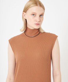 BEIGE， SILVER BERRY / レザーコンビネックレス