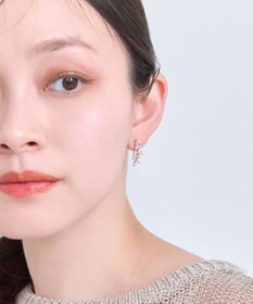 Phoebe リーフグレースビジューピアス&イヤリング　ローズゴールド