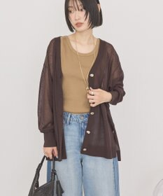 AMERICAN HOLIC メタルボタンシアーVネックカーディガン