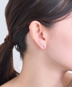 Phoebe リーフグレースビジューピアス&イヤリング　ローズゴールド