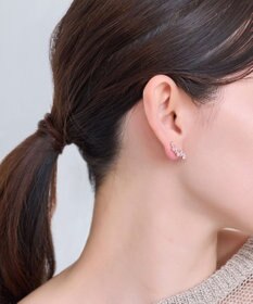 Phoebe リーフグレースビジューピアス&イヤリング　ローズゴールド