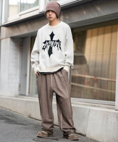 WEGO 【ユニセックス着用ITEM/ウエストゴム】スウィッチングスウェットパンツ