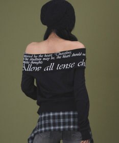 WEGO オフショルグラフィックスウェット