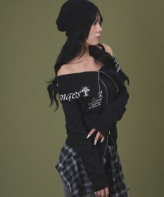 WEGO オフショルグラフィックスウェット