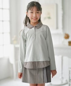 組曲 KIDS 【110-140㎝】 ミニチェック レイヤードトップス