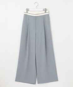 Feroux 【洗える】マーベルトデザイン セミワイドパンツ