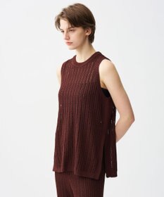 uncrave シースルーケーブルニット ノースリーブトップス