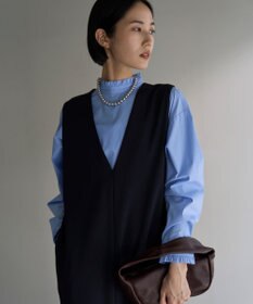 UNFILO フリルネックシャツ