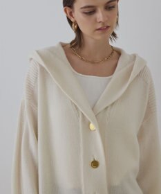 GRACE CONTINENTAL ウールフードニットカーディガン