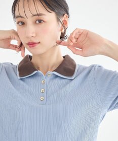 earth music&ecology ダブル衿ペプラムプルオーバー