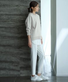 ICB L 【マシンウォッシャブル可】ライトトリコット バックスリット入り長袖プルオーバー