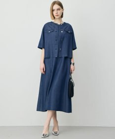 ICB L ナチュラルソフトデニム クロップドジャケット