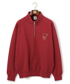 J.PRESS MEN 【AaronChang】【UNISEX】ワンポイントハーフジップ スウェットシャツ