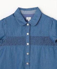 組曲 KIDS 【150-160㎝】 フラワーボタンデニムワンピース