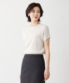 J.PRESS LADIES 【洗える】レーヨンエリートストレッチ フレンチスリーブ ニット