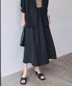 ICB L 【UVケア・速乾・洗える】シルクエステルタフタ フレアスカート