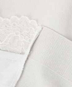 自由区 【洗える】クレープストレッチ バックレース ニット