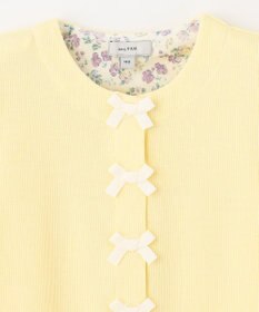 ANY KIDS スナップボタン リボン カーディガン