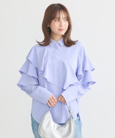 earth music&ecology アシメラッフルシャツ