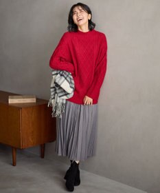 ANY L ソフトタッチケーブルニットチュニック