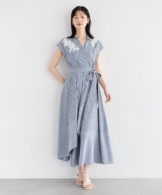 YECCA VECCA フラワーレースカシュクールワンピース