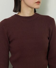 Green Parks もちやわ袖口釦リブニットプルオーバー